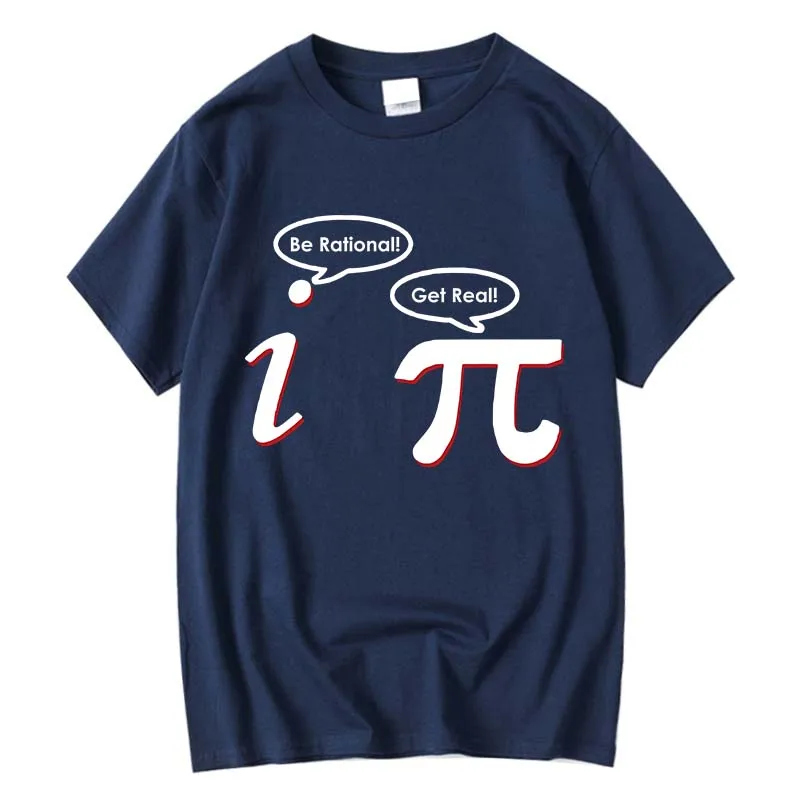 High Quality 100% Cotton Funny Pi Design Men's T-Shirt Customizable Hand-Painted Clothing XIN 