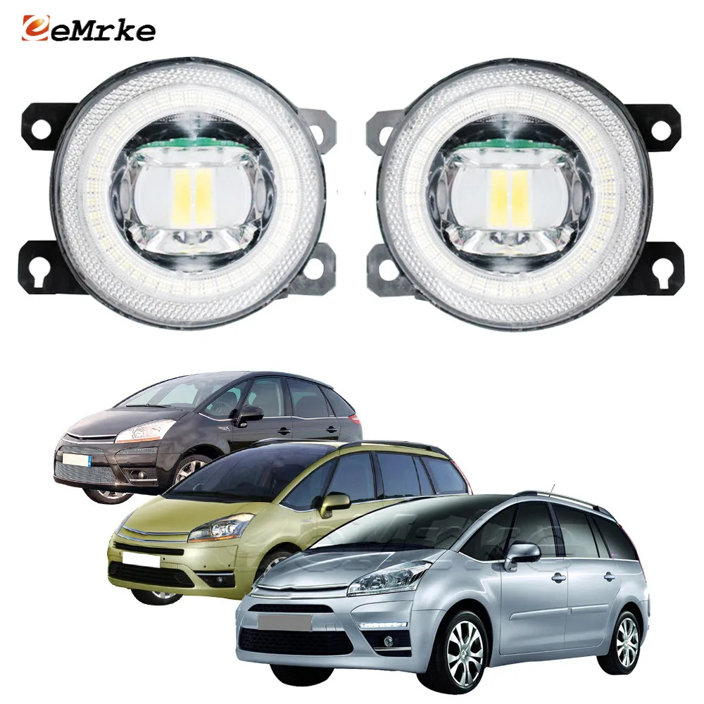 

Led Car Fog Lamp Assembly 15W for Citroen C4 Picasso / Grand C4 Picasso 2008-2013 w/ Lens Angel Eyes DRL Daytime Running Lights