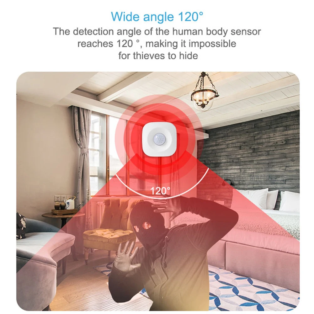 Tuya-Sensor de movimiento PIR WiFi/ZigBee, Detector infrarrojo inalámbrico, alarma antirrobo de seguridad, Control por aplicación Smart Life Compatible