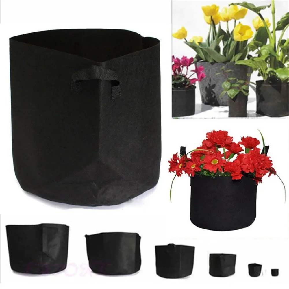 6 Sizes Black Thickening Fabric Pot Plant Pouch Root Container Grow Bag Tools Garden Pots Planters Supplies