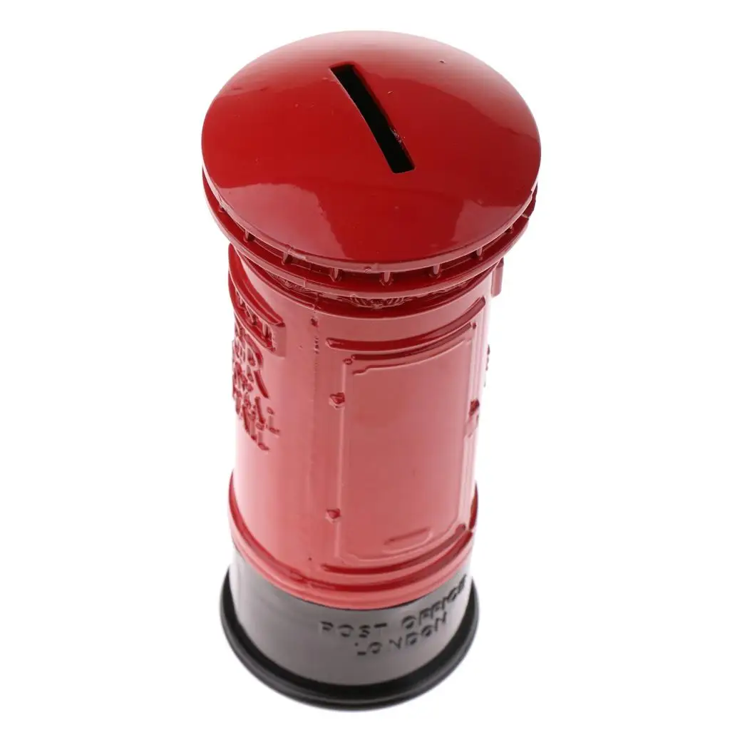 Britain London Street Mailbox Money Box Metal Coin Bank Collectible Box for Desk Souvenir Gift
