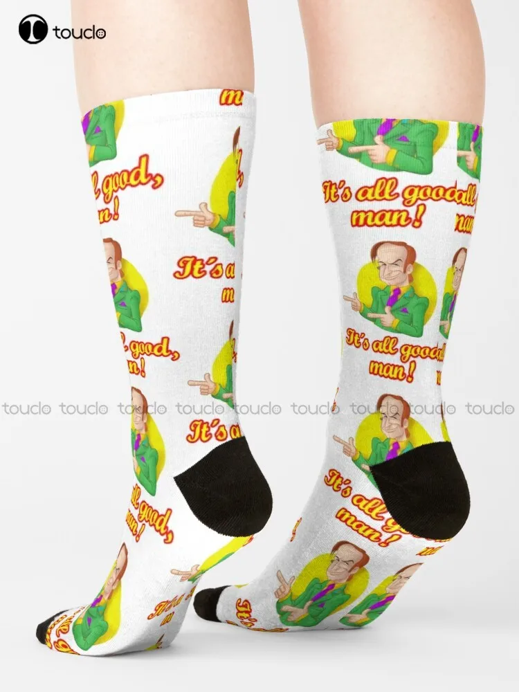 It´S All Good Man! Better Call Saul Lawyer Socks Girls White Socks 360° Digital Print Unisex Adult Creative Funny Socks New Art