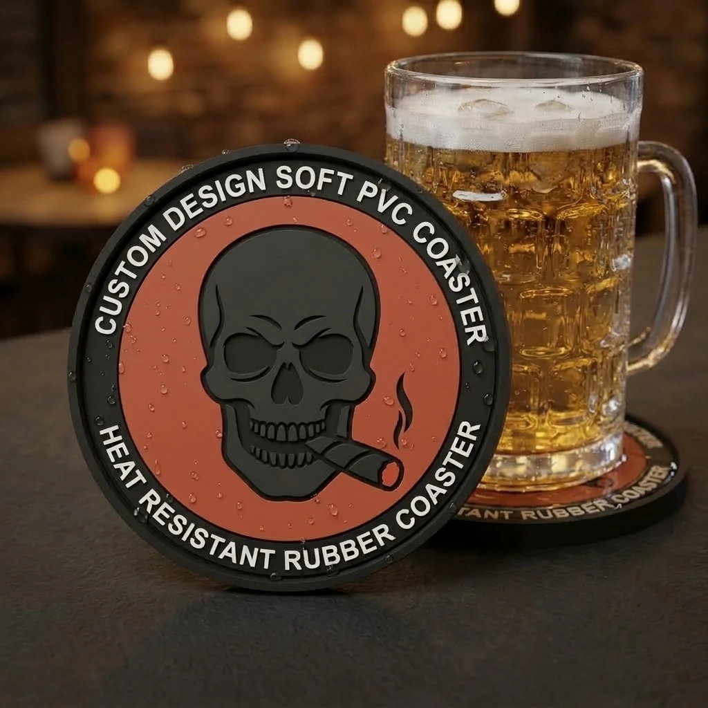 Custom Printed Cup Coaster Silicone Rubber Heat Insulation Mat Table Protector For Drinks