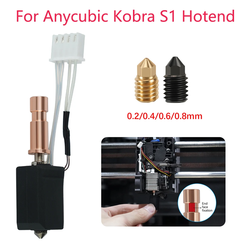 

Обновление для Anycubic Kobra S1 Hotend Керамическая нагревательная насадка Kobra S1 Combo Hotend S1C 24 В 48 Вт Быстрый нагрев Kobra S1 Аксессуар
