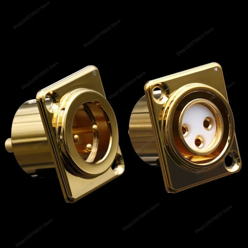 For Gold Plated Balanced 3 Core Signal Block Ball Amplifier Microphone Socket