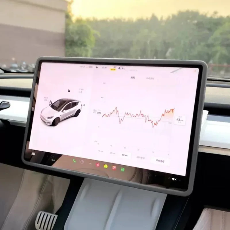 Per Tesla Model 3 Highland 2024 protezione dello schermo di controllo centrale cornice in Silicone Display Edge cornice protettiva dedicata modello Y