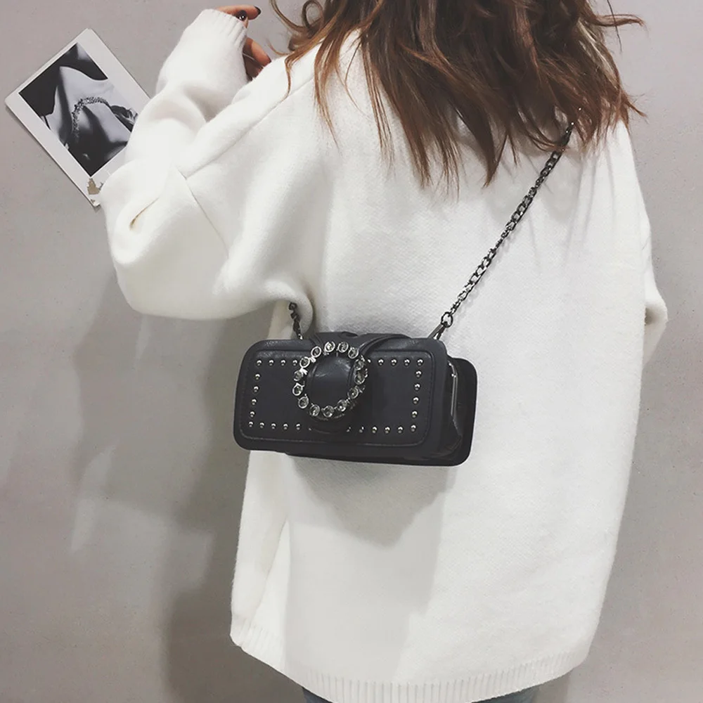 Luxury Handbags For Women Luxury Diamonds Crossbody Bags Vintage Square Bag Tote Casual Brand PU Leather Handbag Ladies Bag