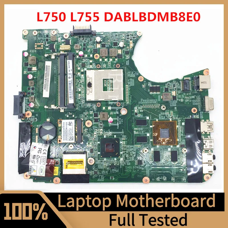 

DABLBDMB8E0 Mainboard For Toshiba L755 L750 Laptop Motherboard A000079330 With HM65 N12P-LP-A1 100% Full Tested Working Well