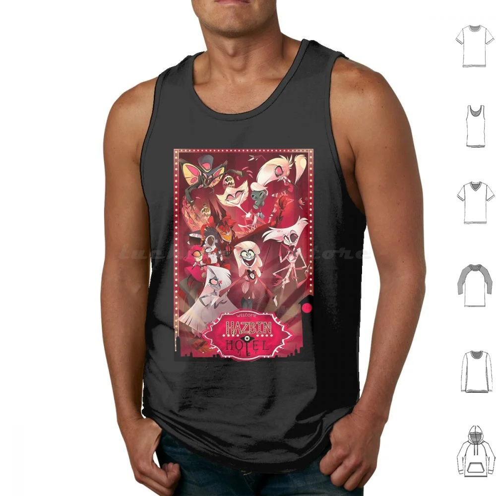 Tank Tops Vest Sleeveless Alastor Hazbin Angel Dust Radio Demon Alastor Demon Helluva Vivziepop Hotel Cartoon Hazbin Alastor