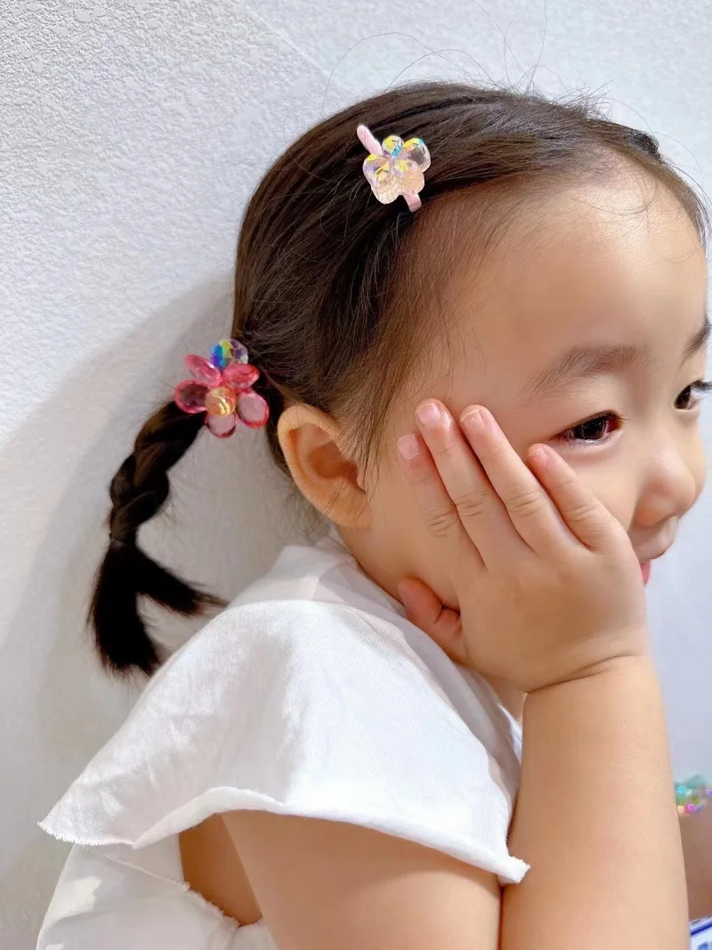 2 teile/satz süße haargummi mädchen Kopf Seil Blume Haar Gummibänder elastische Haarband Baby haarschmuck mädchen – Detail 2
