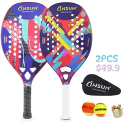 INSUM Racket Beach Tennis EVA SOFT Carbon 22mm HR3 Core High Quality Beach Tennis Racket For Men Women Beginner