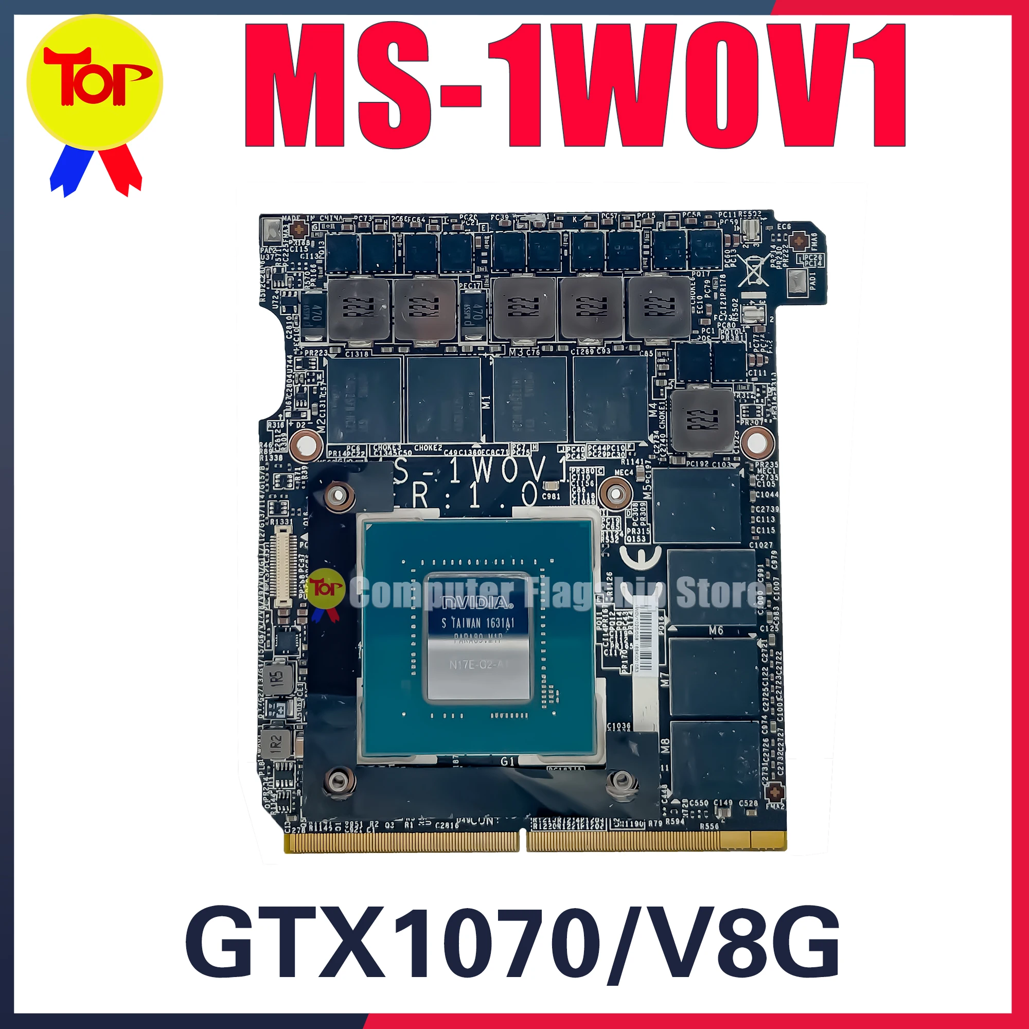 

KEFU MS-1W0V1 For MSI GT62 GT62VR GT72VR GT75VRMXM Graphics Video Card GTX1070/8G VGA Card 100% Testd Fast Shipping