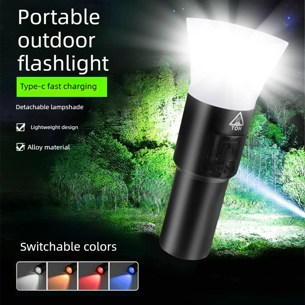 Compact Portable Outdoor High Lumens LED Flashlight Long-lasting Zoomable Dimmable Super Bright Torch Camping Hiking Emergency