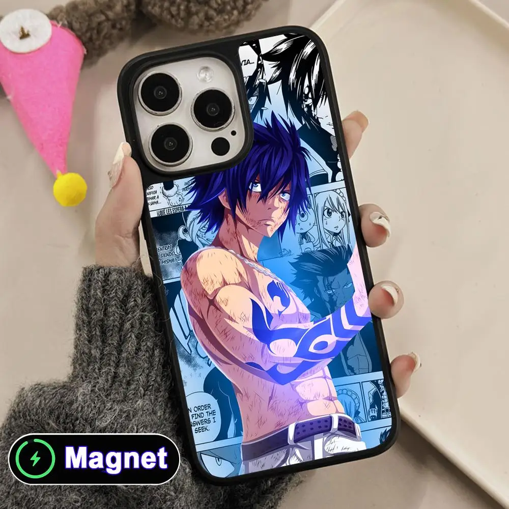 

Fairy Tail Gray Phone Case for iPhone 17 16 15 14 13 12 11 Air Pro Max Plus Matte Surface Magnet Cover
