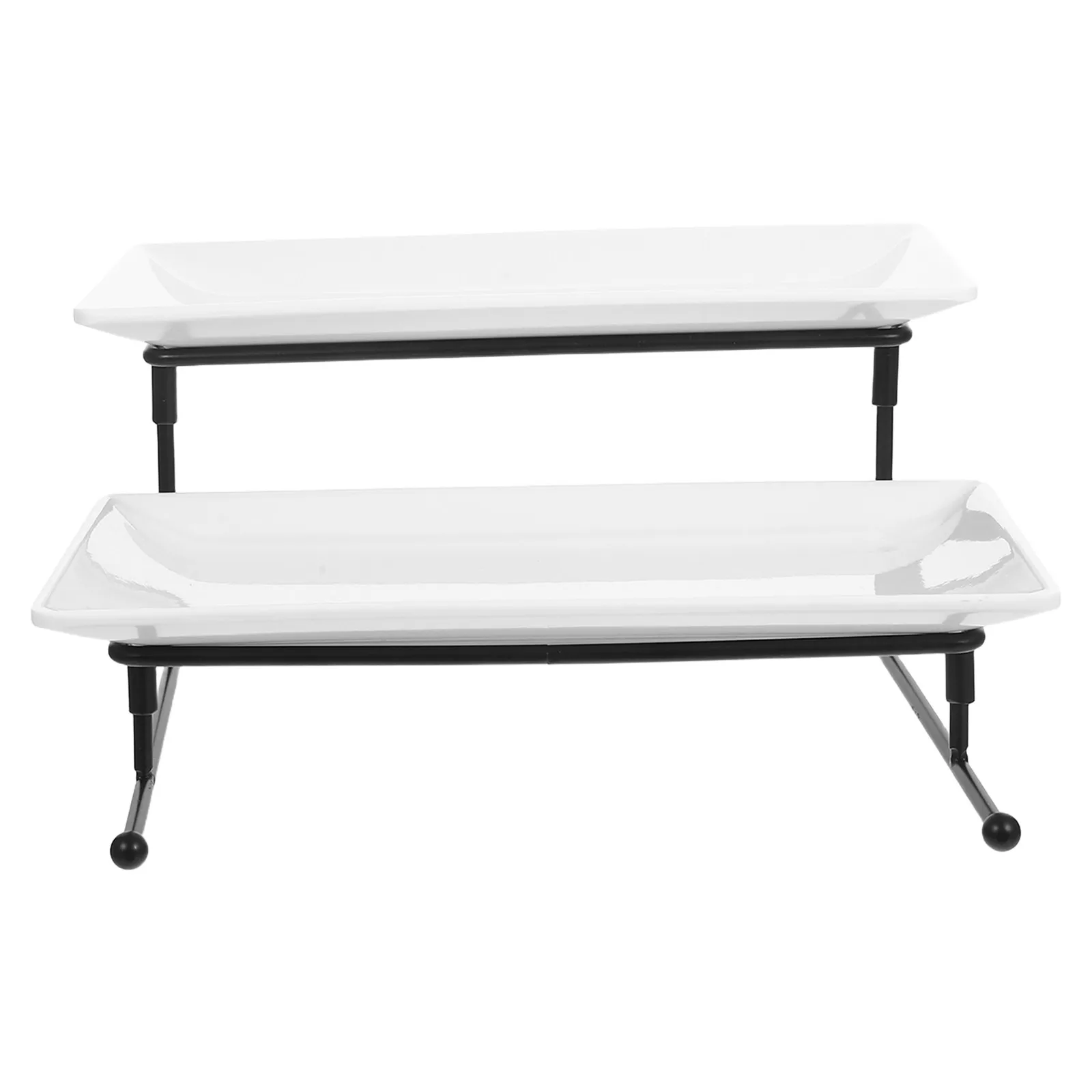 

Двухуровневая подставка для десертов в элегантном европейском стиле, белая пластиковая подставка для тортов, для свадеб, вечеринок, фуршетов, сервировочное блюдо для торта