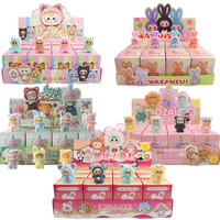 12pcs/set Babythree Cute Flocking Surprise Blind box Anime Doll Accessories Desktop Ornament Trendy Cartoon Characters Gir Toys