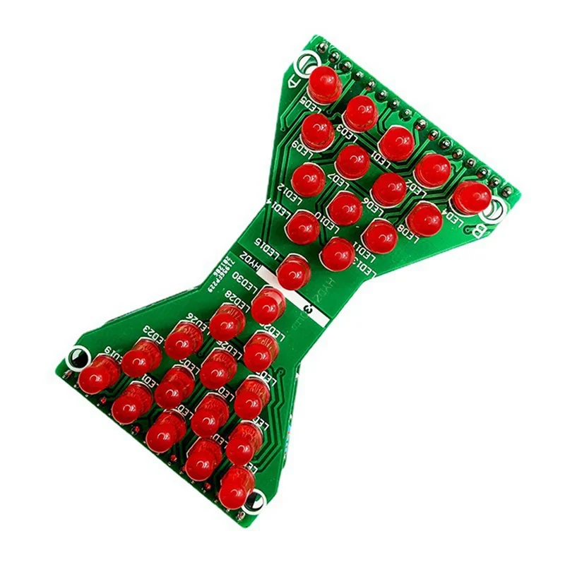 30 LEDs Electronic Hourglass LED DIY Kit Double Layer PCB Board Components Soldering Practice Suite Red LED Red Light