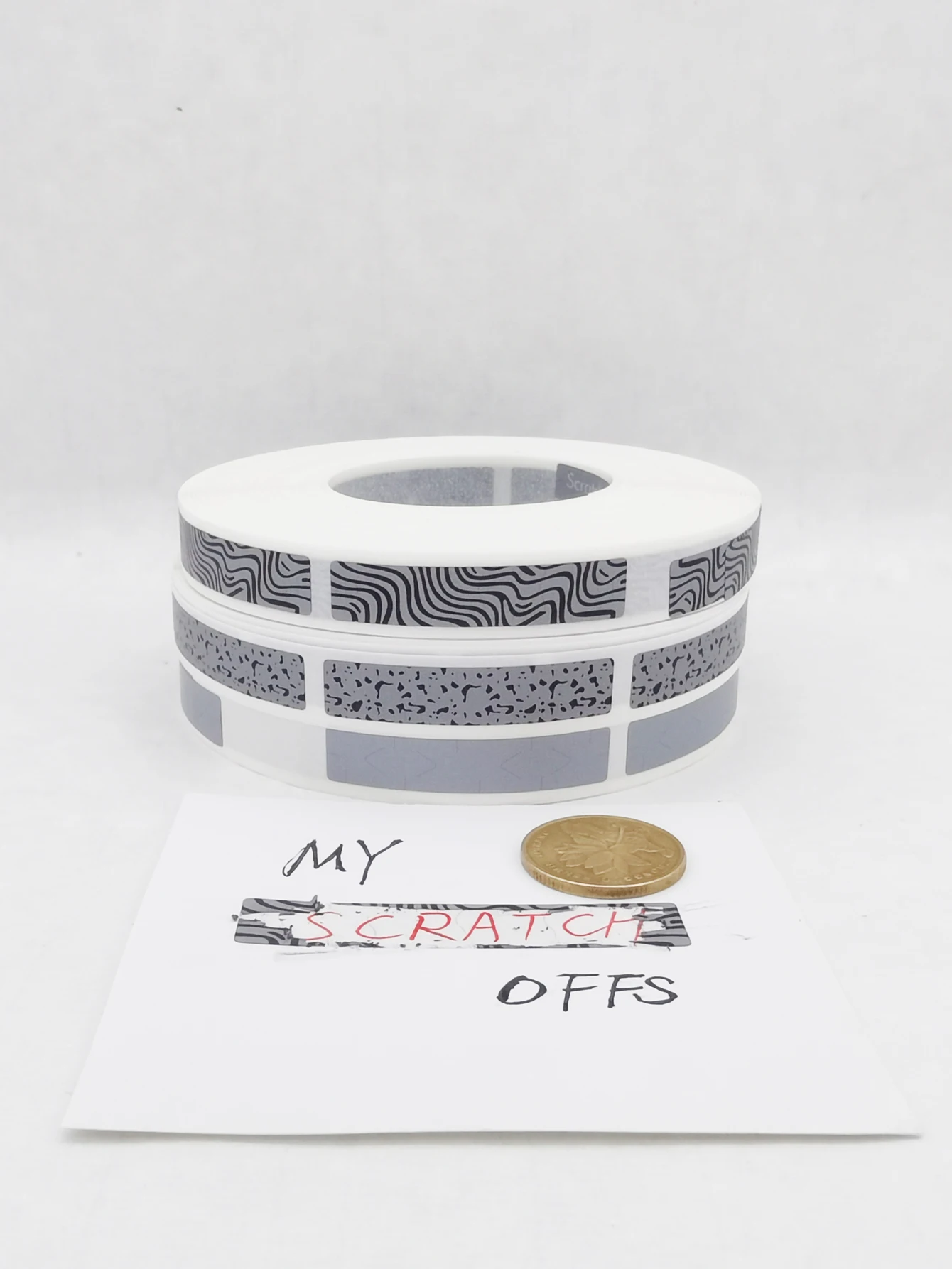 

1000pcs 8x40mm Manual SCRATCH OFF STICKER LABEL Zebra Pattern In Rolls Code Covering Film