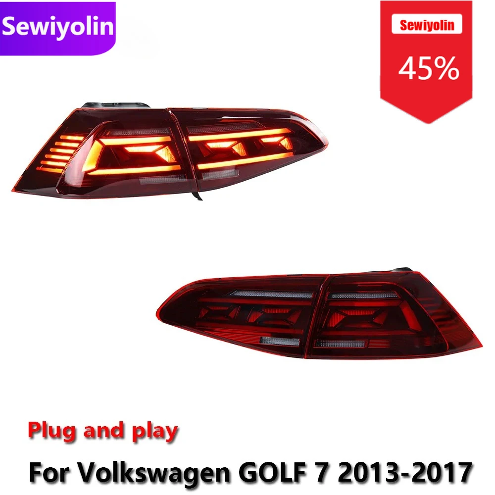 

Car DRL LED Tail Light Assemblies For VW GOLF 7 2013-2017 Auto Fog DRL Brake Turn Signal Lamp Plug And Play