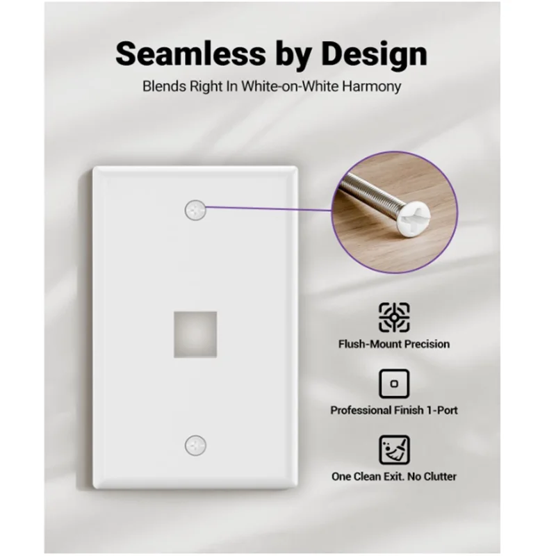 1-6 Port Keystone Wall Plate DIY, For RJ45 CAT6 / HDMI 4K/ USB3.0 / Type-C 10Gbps / USB B Coax Keystone Jack