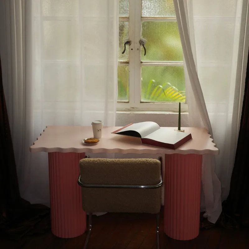 Designer wavy cloud desk ins wind Internet celebrity color Roman column creative computer desk dresser