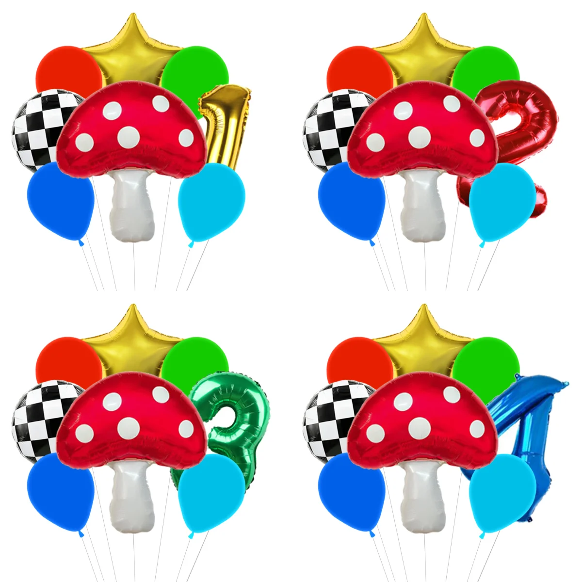 Party Games Mario - Zestaw balonów foliowych w kształcie kreskówkowych