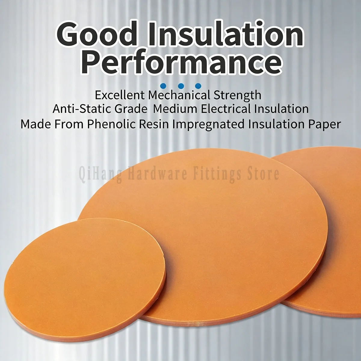 Orange Red Bakelite Round Disc Sheet Phenolic Resin Insulation Board for CNC Machining Electrical DIY High Temperature Resistant