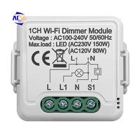 AC56-Tuya Wifi Smart Dimmer Switch Module 10A Support 2 Way Control 1 Gang Compatible For Google Home Alexa Smart Life App Durab