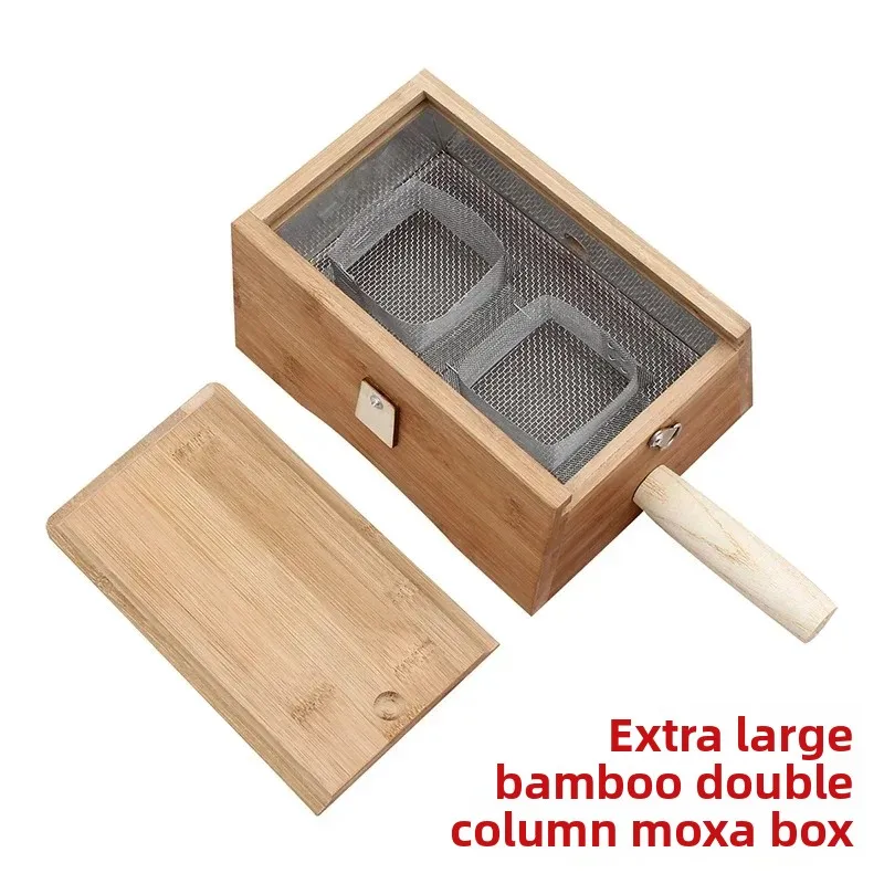 with Handle Bamboo Moxa Box Single/Double Mesh Holder Pillars Style Moxibustion Tool