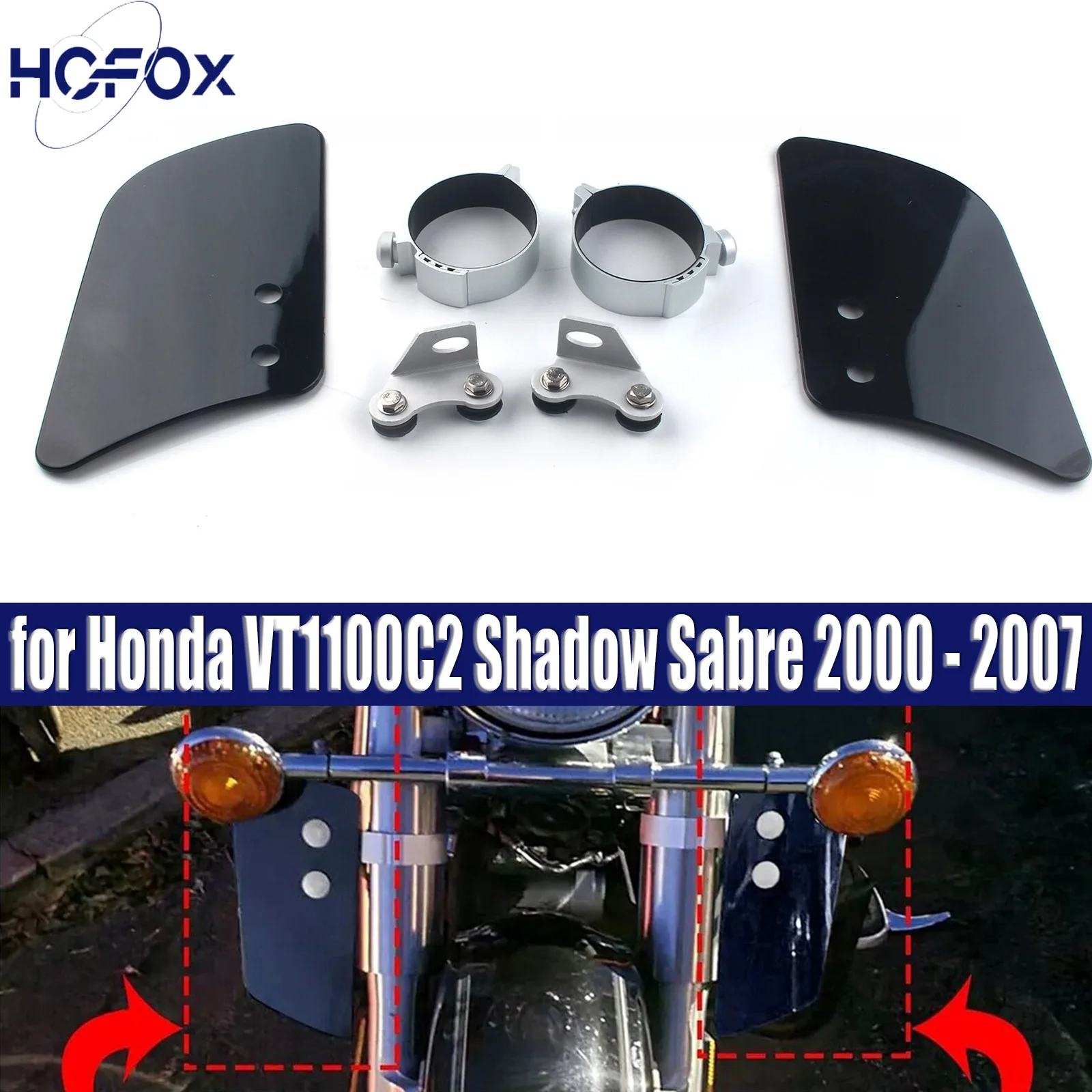 

Motorcycle Front Fork Air Wind Shield Deflector for Honda VT1100C2 Shadow Sabre 2000 - 2007 VT750C VT750C2B