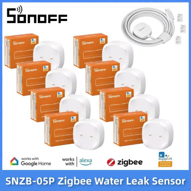 SONOFF SNZB-05P Zigbee 3.0 Water Leak Detector 5 Years Lifetime IP67 Waterproof Remote Control Smart Home with Alexa Google Home