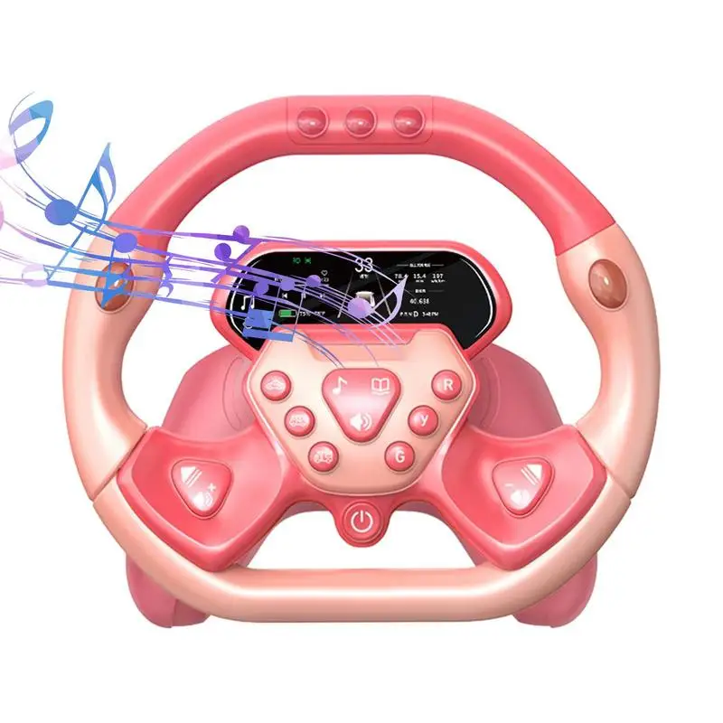 Electric Steering Wheel Toy With Music And Light Early Educational Pretend Play Multifunctional Driving Vocal Toy For Kids