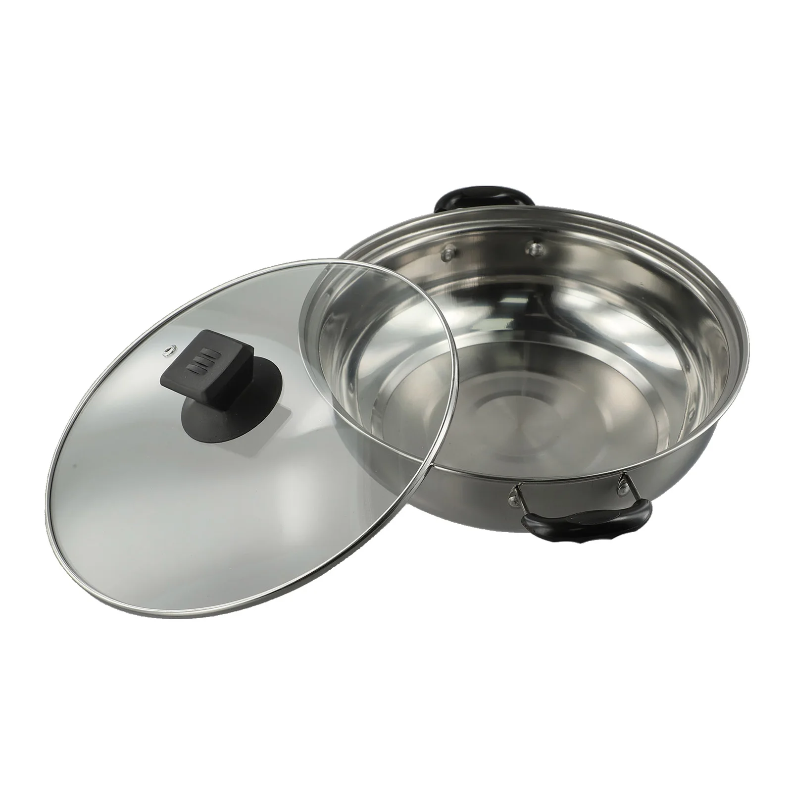 Dual Handle Pot Stock Pot Perfect For Diners Consistent Cooking Results Easy Monitoring Lid Functional Cooking Tool