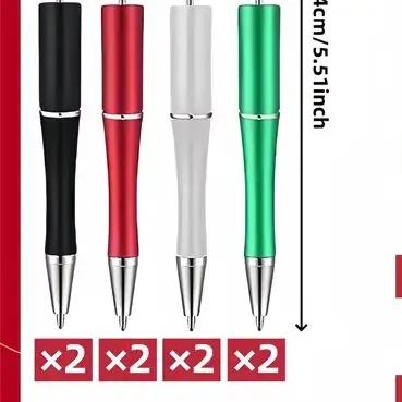 8 Pieces Christmas Snowman Jewelry Diy Beaded Ballpoint Pen and Beads Ribbon Set Office Stationery Handcrafted Kit Holiday Gifts