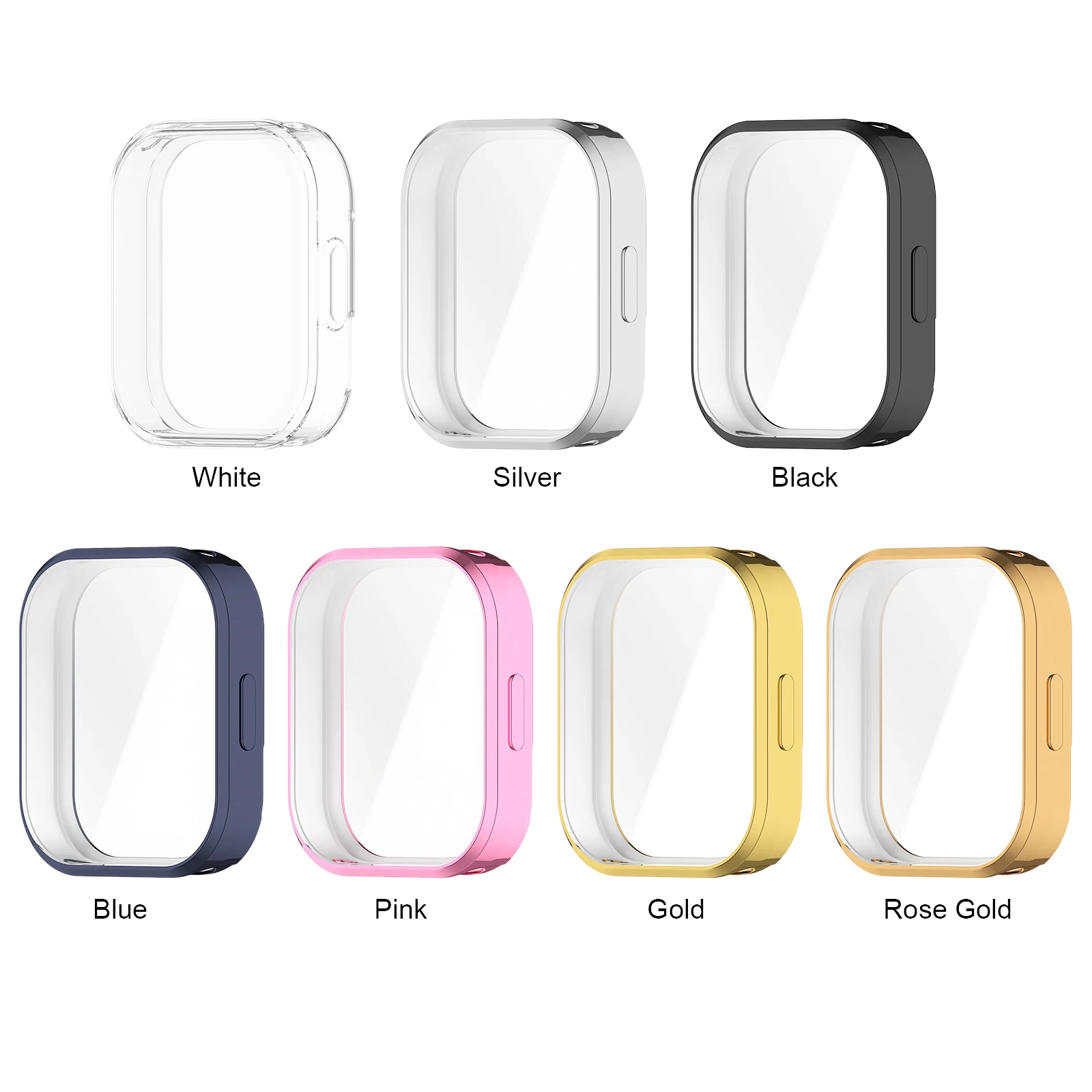 for Redmi Watch 6 Lite Flexible TPU Full Cover Case with Screen Film Slim Plated Design 7 Color Selections