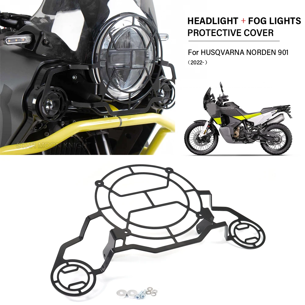 

Motorcycle Headlight Guard Protector For Husqvarna Norden 901 Norden901 2022 Fog Lights Head Light Grille Protection Grill Cover