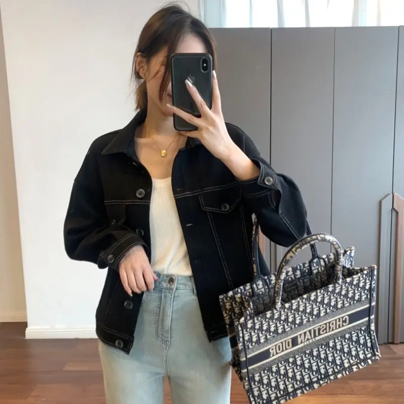 Women Autumn Korean Office Lady Patchwork Turn-down Collar Long Sleeve Coat Women Clothes Fashion All-match Appear Thin Tops