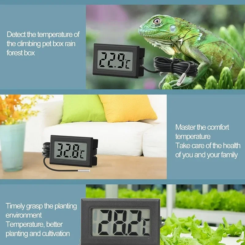 Mini Digital LCD Indoor Convenient Temperature Sensor Humidity Meter Thermometer Hygrometer Gauge Instruments Cable Measurement