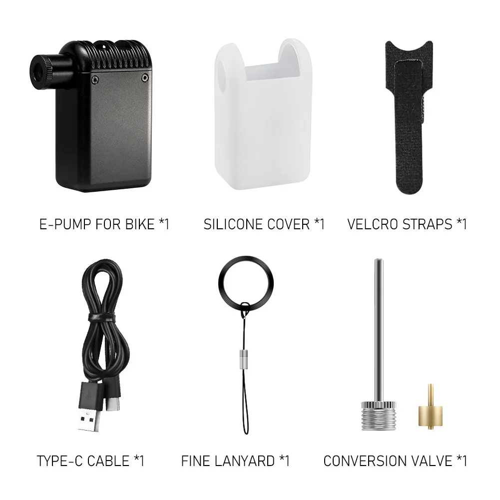 

Bike Pump,Mini 100PSI Electric Bicycle Pump Type-C Rechargeable Battery Powered Air Pump Bicycle Inflator For Road Bike