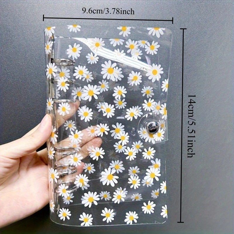 1 PC Transparent Notebook Cover Daisy Detachable Spiral Binder Cover Is Perfect for DIY Notebook Work Logs and Travel Diaries