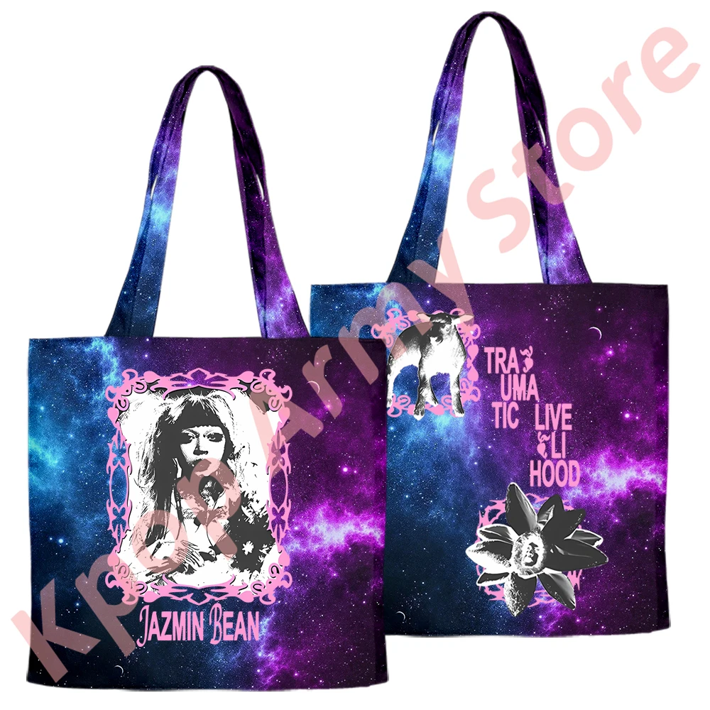 Jazmin Bean Graphic Canvas Bag Traumatic Livelihood World Tour Merch Tote Unisex Casual Shoulder Bags Fashion