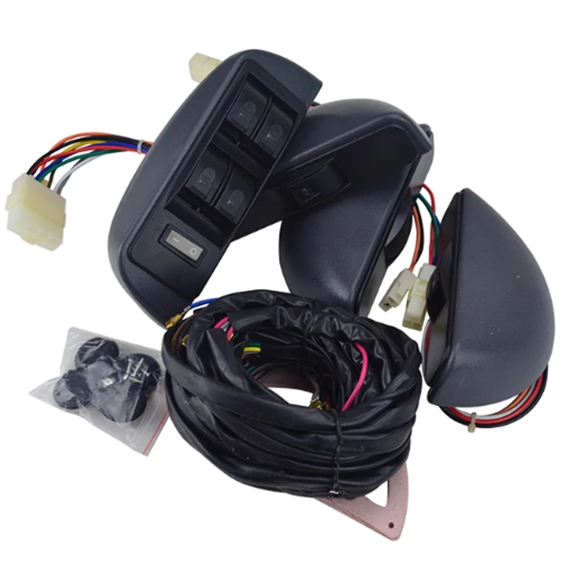 Universal Power Window Switch, Front & Rear Door Modification, 4-Door Electric Window Switch Wiring Harness, 4-Door