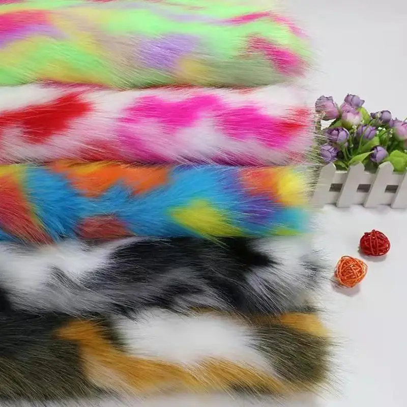 Fox Imitation Faux Fur Fabric High Grade Thicken Jacquard Fur Material for Patchwork for DIY Scarf Decoration 100x170cm