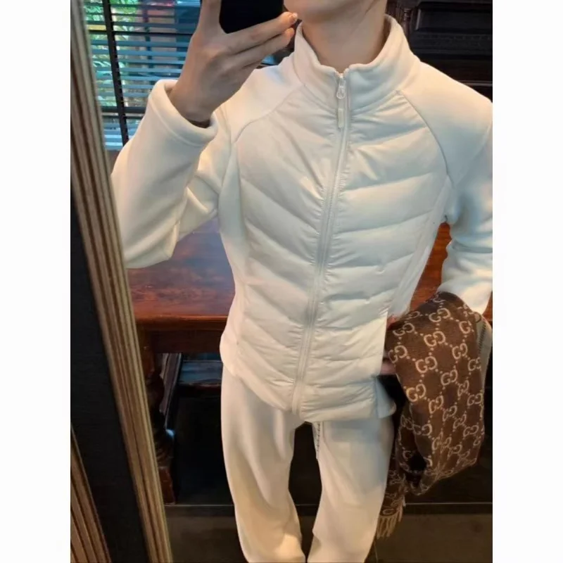 

Облегающее легкое лоскутное хлопковое джатовое женское пальто с воротником-стойкой, уличное спортивное зимнее пальто из внутреннего полиэфирного волокна