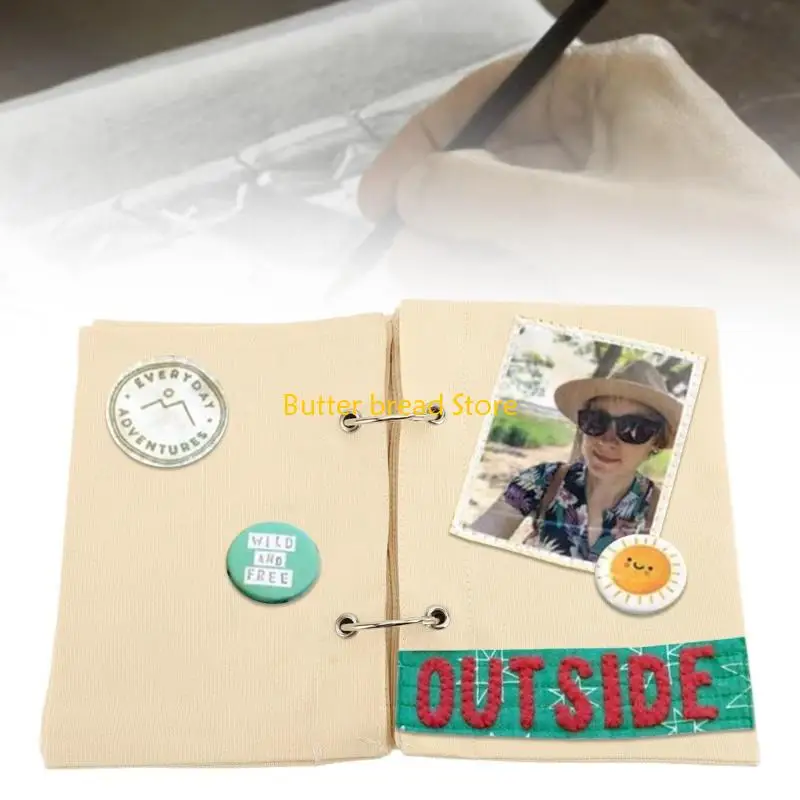 W89C 175x145 مللي متر كبير كتاب رسم الكتان دفتر النسيج ستيتشبوك 175x145 مللي متر للرسم الفني رسم خياطة الفن الحرفية