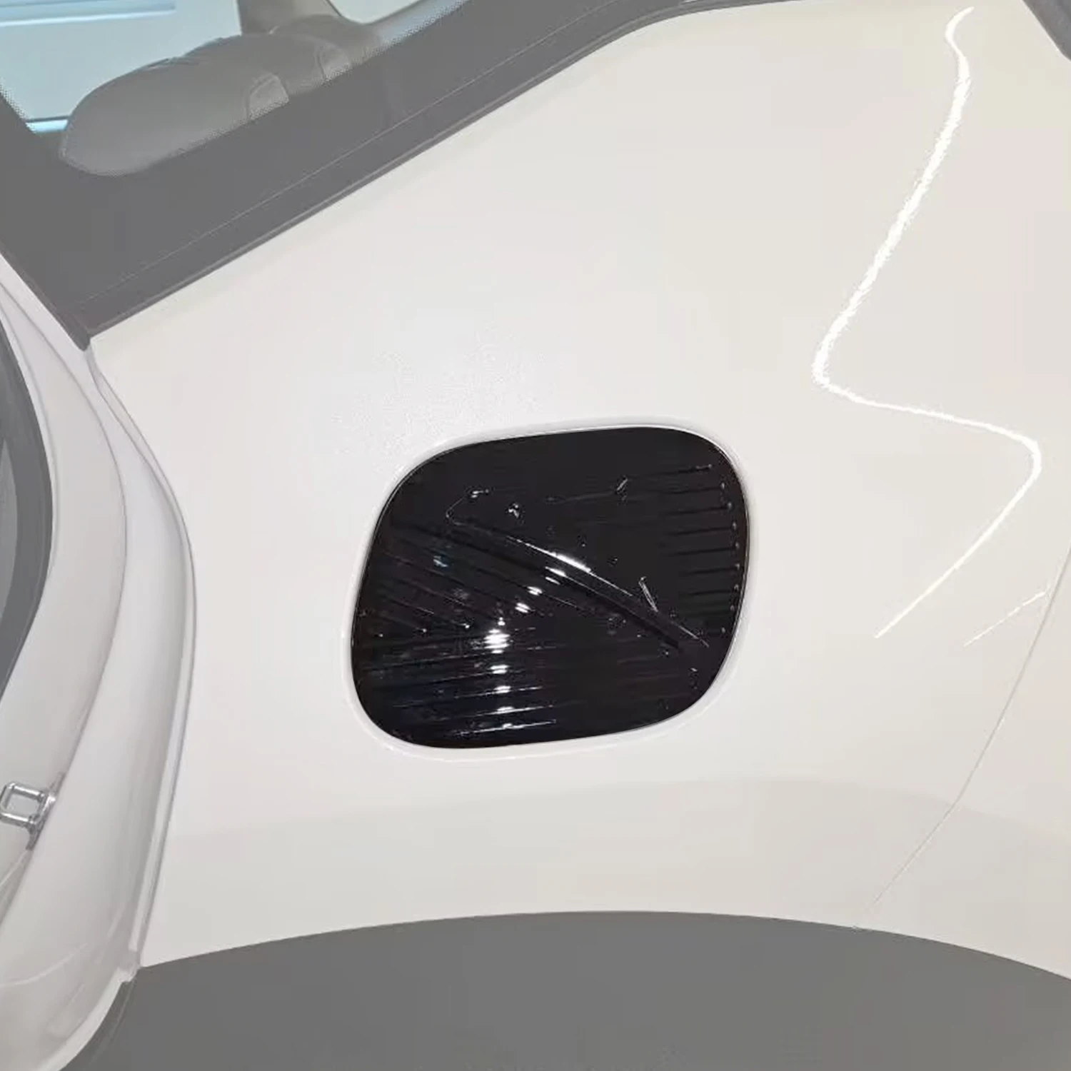 

Fuel Tank Cap Trim For Kia Seltos SP3 2026 ABS Carbon Fiber / Gloss Black Fuel Lid Cover Self-Adhesive Car Exterior Accessories