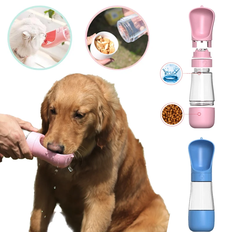 

Dogs Water Bottles Portable 2 In 1 Pets Water Bottle Dog Cat Outdoor Drinking Feeder Bowl For Small Large Dogs Cats Traveling