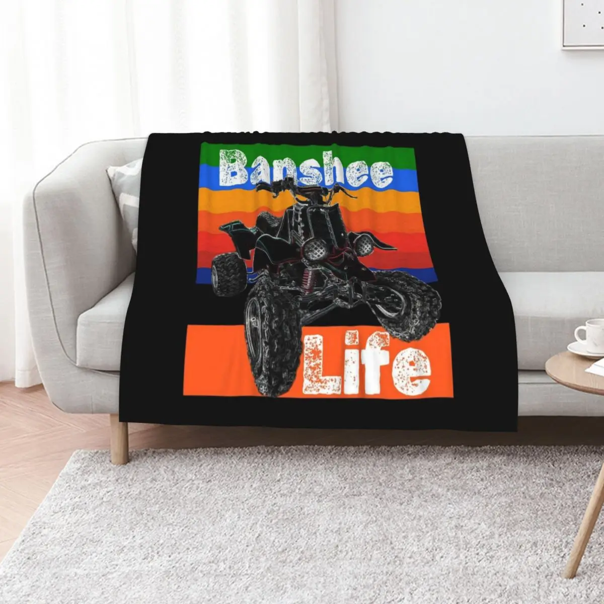 Banshee Quad ATV, Banshee Four Wheeler, Quad Bike Throw Blanket Picnic For Decorative Sofa Quilt Luxury Designer Blankets