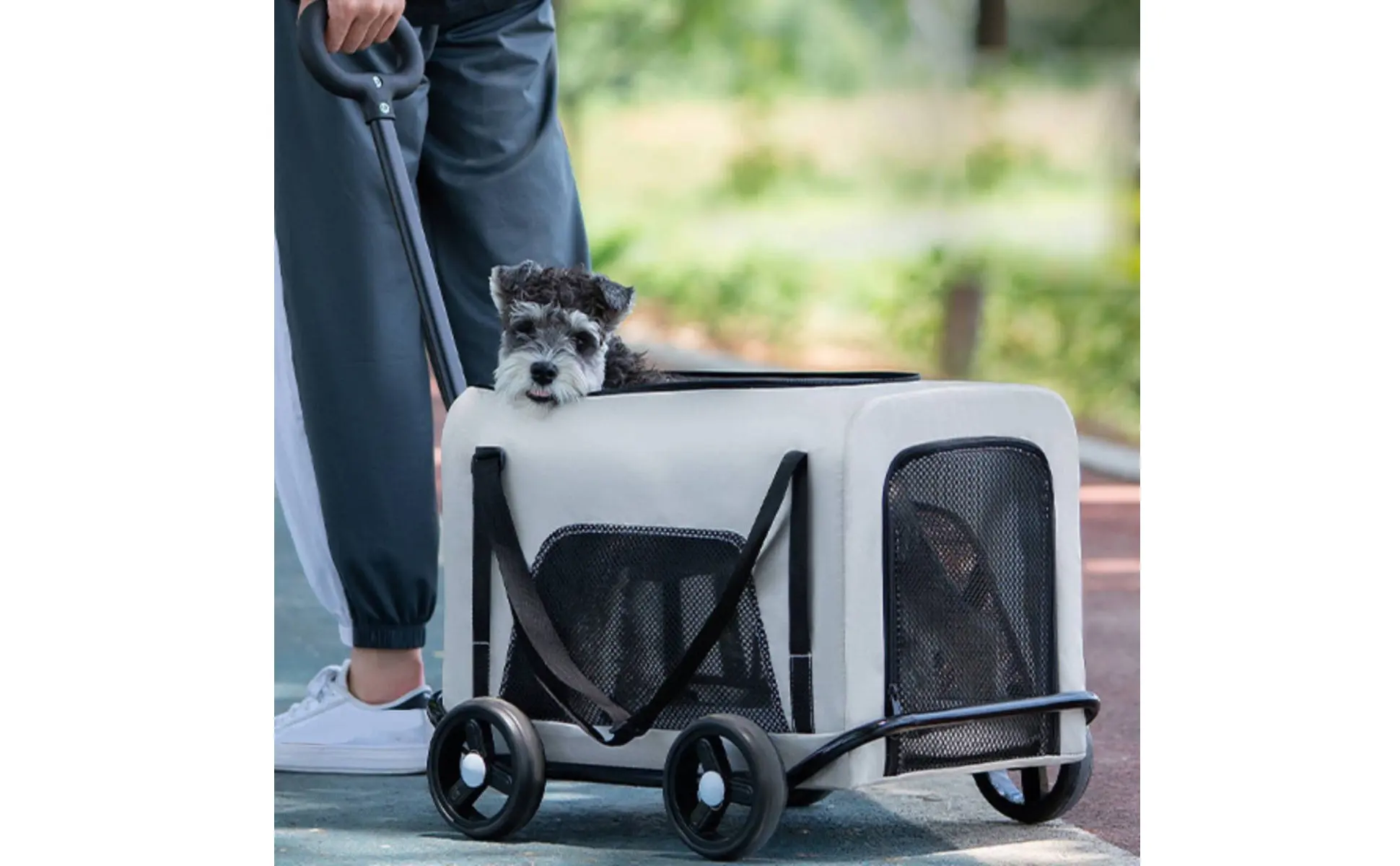 Foldable Pet Stroller Breathable Mesh Small Dog Feline Trolley Bag Pet Trolley Carrier Telescoping Handle Feline Rolling Carrier Foldable Pet Stroller Breathable Mesh Small Dog Feline Trolley Bag Pet Trolley Carrier Telescoping Handle Feline Rolling Carrier