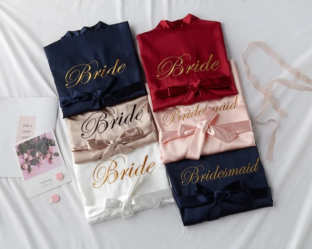 Bride with Team Bride Bathrobe Bride To Be Bridal Shower Bachelorette Party Wedding Decoration Mariage Hen Party Bridesmaid Gift